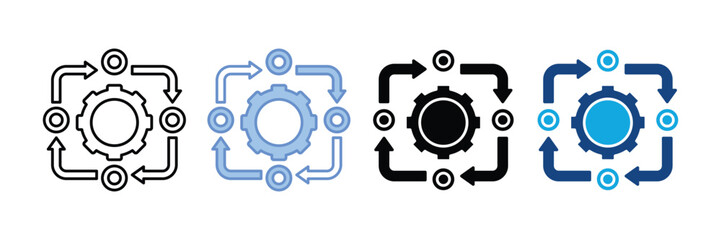 Workflow Icon Set Multiple Style Collection
