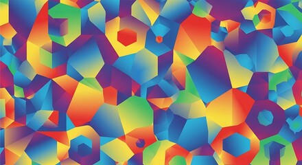 Vibrant colorful geometric shapes pattern background.