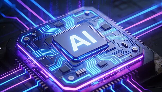 Artificial intelligence chip processing data neural networks technology, circuitry innovation, ai, processor.