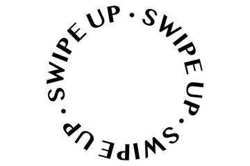 Round Swipe up Typography  marks forming a clean modern and eye catching promotional badge suitable for festive marketing themes