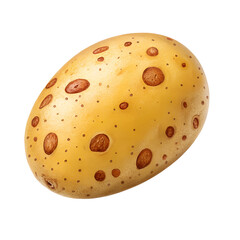 Fototapeta premium Fresh whole raw potato with brown spots, isolated on transparent background