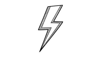 Fototapeta premium A black and white illustration of a lightning bolt symbolizing energy and power