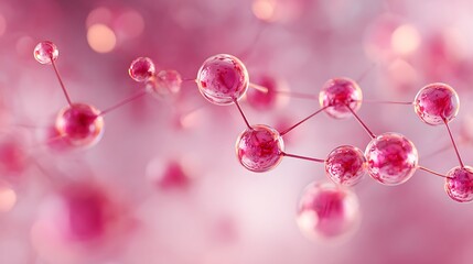 Close-up view of a complex molecular structure with spheres linked by connecting lines