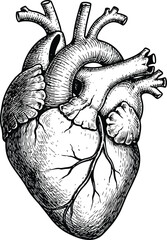 Human Heart Anatomy Drawing