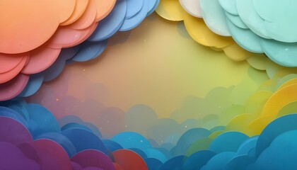 Colorful papercut layered background with smooth gradient tones in modern vector design style