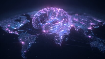 Artificial intelligence managing global data connections.