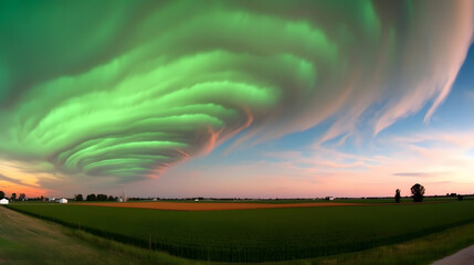 Breathtaking colored twister with vibrant swirls and electric flashes