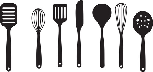 A complete set of silver metal cutlery including a fork, spoon, and knife isolated on a white background as essential kitchen silverware utensils for dining and enjoying a restaurant meal