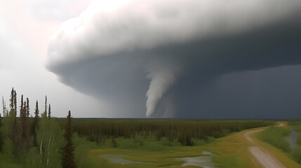 Lightning-Filled Rainbow Tornado