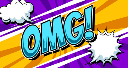 OMG Comic Explosion Pop Art in Vector Cartoon Style © fika