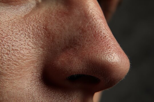 Detailed close-up of an Amstaf nose showcasing realistic textures and features in natural lighting