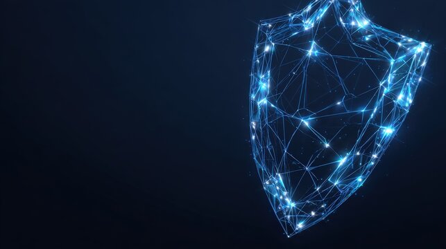 A digital shield in the form of a futuristic glowing design, evoking security and protection in the cyber realm. ..Created with Generative AI, not depicting real subjects. - Powered by Adobe