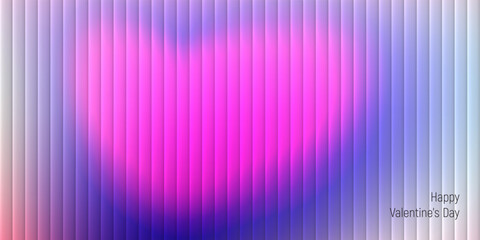 Valentines Day card concept. Vector illustration with heart with ripple glass texture effect. Ripple gradient background concept. Modern colourful gradient background with glass displacement effect.