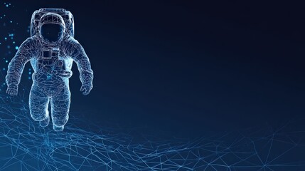 An astronaut floats in the vastness of space, a symbol of exploration and the boundless possibilities of technology. ..Created with Generative AI, not depicting real subjects.