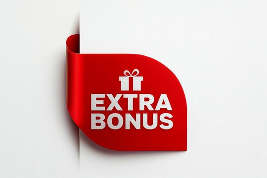 Extra bonus offer with gift icon on red label