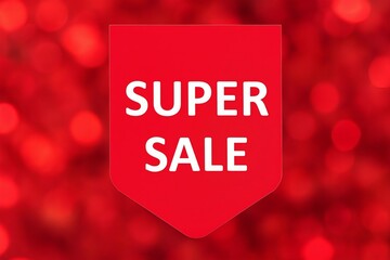 Super sale banner with red background and white text