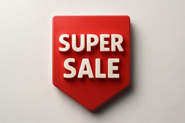 Super sale tag on white background