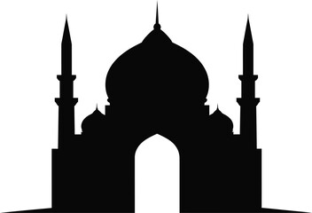 Mosque silhouette with domes and minarets © MST RASHIDA KHANOM