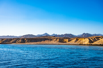 The deserted seashore of the Red Sea in Egypt