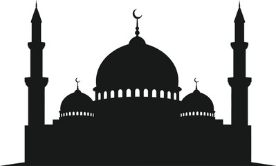 Silhouette of a mosque with domes and minarets © MST RASHIDA KHANOM