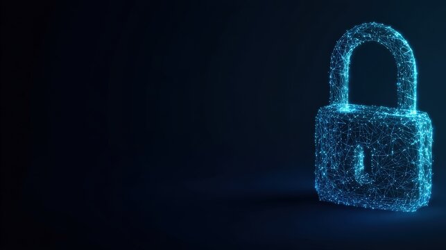 A glowing digital padlock embodies the essence of data protection and cybersecurity, illuminated against a backdrop of the digital space. ..Created with Generative AI, not depicting real subjects. - Powered by Adobe