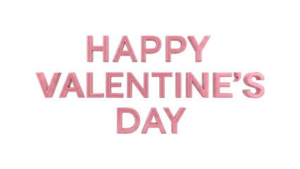 Happy valentine's day text in pink letters isolated on transparent background