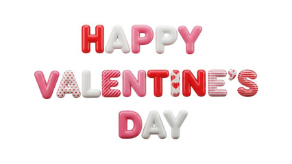 Happy valentine's day greeting text isolated on transparent background