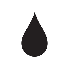 Single water drop silhouette isolated on white background. Water drop icon vector illustration design.
