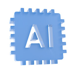 Symbol ai on white background. Isolated 3D illustration