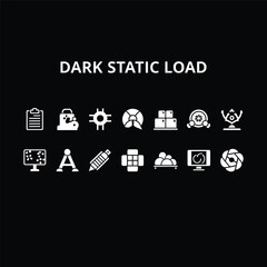 Dark Static Load Industrial Icon Set for Techwear Design