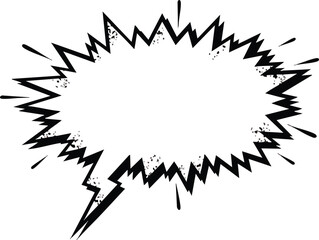 Black Comic Explosion Effect Illustration.