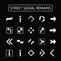 Street Signal Remains Weathered Directional Icons for Streetwear