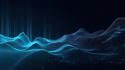 An artistic digital visualization of a vibrant, interconnected network landscape, evoking a sense of data flow, technology. ..Created with Generative AI, not depicting real subjects.