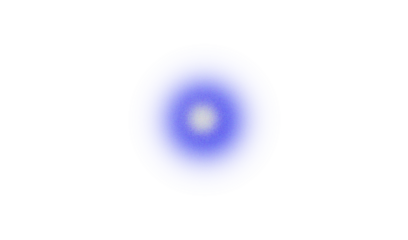Abstract glowing blue spherical orb with a bright white center radiating energy against a deep black background representing digital or cosmic concepts