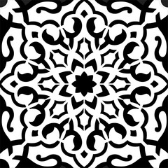 seamless pattern with geometric and floral ornament