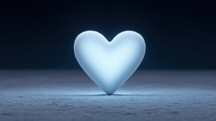 Glowing Heart Shape on a Dark Background Symbolizing Love, Affection, and Connection in a Minimalist Artistic Display