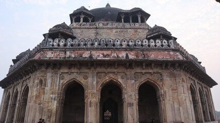 India, Bihar, Sasaram, View of Tomb of Sher Shah Suri of Sur Empire, the 16th Century Mausoleum.