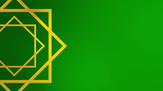 Abstract Background Animation Ramadhan Kareem Green With Yellow Pattern Rotation Gold