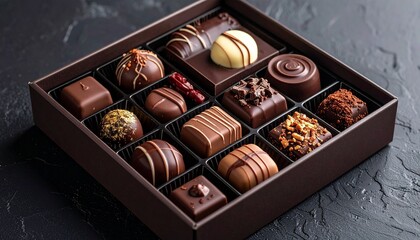 オープンギフトボックスのチョコレート クリーン構成プロモーション