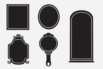 set of mirror good for icon, symbol, element design, silhouette design, etc