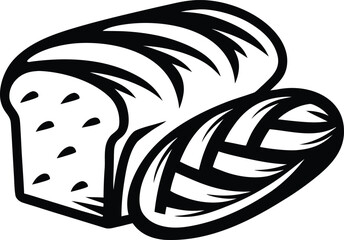 bakery fresh bread icon Black silhouette vector illustration on transparent background