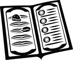 breakfast menu design icon Black silhouette vector illustration on transparent background