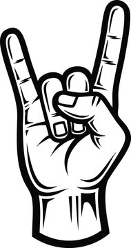 Hand Making Rock On Gesture Sign 1.