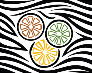 citrus fruit background icon Black silhouette vector illustration on transparent background