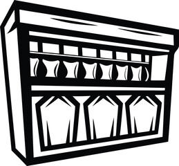 classy bar background icon Black silhouette vector illustration on transparent background