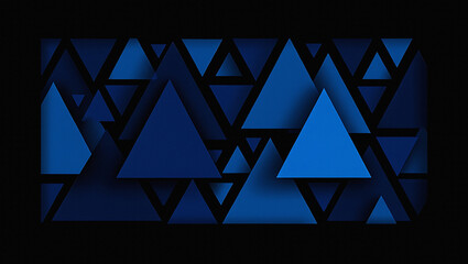 Geometric Blue Triangles Pattern on Dark Background