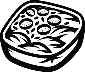 food texture background icon Black silhouette vector illustration on transparent background