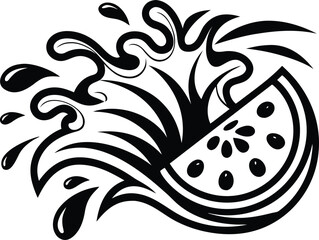 fresh juice splash background icon Black silhouette vector illustration on transparent background