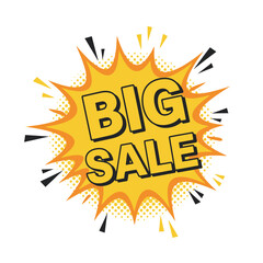 Fototapeta premium Big Sale Pop Art Explosion Banner - Discount Offer, Promotion, Retail, Shopping, Marketing