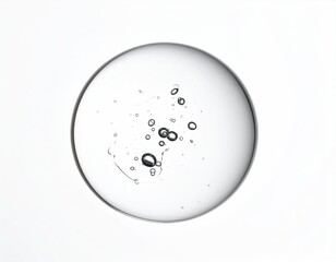 Clear gel drop with bubbles